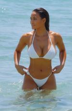 DAPHNE JOY in White Bikini on the Beach in Miami 07/19/2017