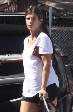 ELISABETTA CANALIS with Her Dog Leaves Animal Hospital in Beverly Hills 06/29/2017
