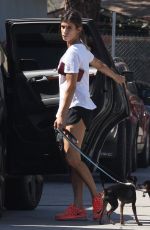 ELISABETTA CANALIS with Her Dog Leaves Animal Hospital in Beverly Hills 06/29/2017