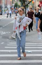 ELIUZA DUSHKU Out and About in New York 07/18/2017