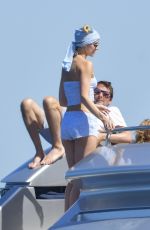 ELLE EVANS in Bikini at a Yacht in St. Tropez 07/06/2017