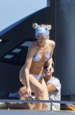 ELLE EVANS in Bikini at a Yacht in St. Tropez 07/06/2017