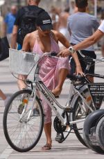 EVA LONGORIA Riding a Bike in Marbella 07/18/2017