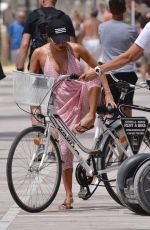EVA LONGORIA Riding a Bike in Marbella 07/18/2017