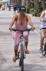 EVA LONGORIA Riding a Bike in Marbella 07/18/2017