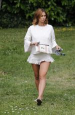 FEARNE MCCANN Arrives at Her Home in Essex 07/08/2017