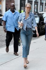 GIGI HADID in Jeans Leaves Her Appartment in New York 07/25/2017