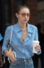 GIGI HADID in Jeans Leaves Her Appartment in New York 07/25/2017