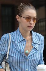GIGI HADID in Jeans Leaves Her Appartment in New York 07/25/2017