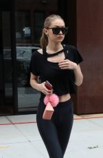 GIGI HADID in Tights Leaves Her Apartment in New York 07/25/2017