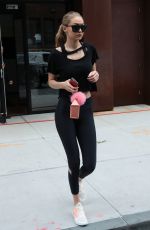 GIGI HADID in Tights Leaves Her Apartment in New York 07/25/2017