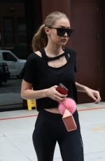 GIGI HADID in Tights Leaves Her Apartment in New York 07/25/2017