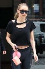 GIGI HADID in Tights Leaves Her Apartment in New York 07/25/2017