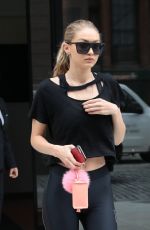 GIGI HADID in Tights Leaves Her Apartment in New York 07/25/2017