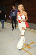 HAILEY BALDWIN in Ripped Jeans and Tank Top Out in New York 07/28/2017