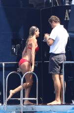 HEIDI KLUM in Bikini at a Yacht in Saint Tropez 07/27/2017