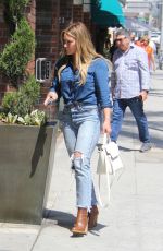 HILARY DUFF in Ripped Jeans Out and About in Beverly Hills 07/28/2017