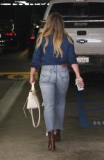 HILARY DUFF in Ripped Jeans Out and About in Beverly Hills 07/28/2017