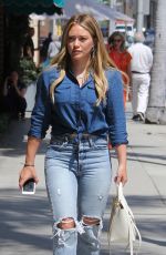 HILARY DUFF in Ripped Jeans Out and About in Beverly Hills 07/28/2017