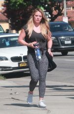 HILARY DUFF in Tights Heading to Pilates Class in Sherman Oaks 07/22/2017