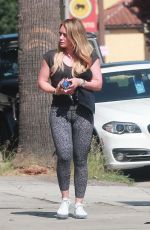 HILARY DUFF in Tights Heading to Pilates Class in Sherman Oaks 07/22/2017