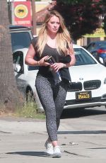 HILARY DUFF in Tights Heading to Pilates Class in Sherman Oaks 07/22/2017