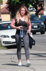 HILARY DUFF in Tights Heading to Pilates Class in Sherman Oaks 07/22/2017