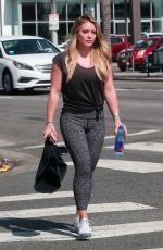 HILARY DUFF in Tights Heading to Pilates Class in Sherman Oaks 07/22/2017
