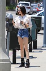 LUCY HALE in Denim Cutoffs Out in Los Angeles 07/07/2017
