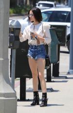 LUCY HALE in Denim Cutoffs Out in Los Angeles 07/07/2017