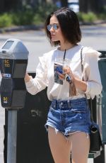 LUCY HALE in Denim Cutoffs Out in Los Angeles 07/07/2017