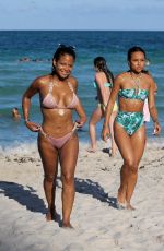 KARREUCHE TRAN and CHRISTINA MILAN in Bikinis at a Beach in Miami 07/11/2017