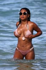 KARREUCHE TRAN and CHRISTINA MILAN in Bikinis at a Beach in Miami 07/11/2017