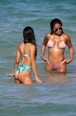 KARREUCHE TRAN and CHRISTINA MILAN in Bikinis at a Beach in Miami 07/11/2017