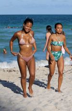 KARREUCHE TRAN and CHRISTINA MILAN in Bikinis at a Beach in Miami 07/11/2017