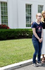 IVANKA TRUMP with Students in Front of West Wing at White House 07/20/2017