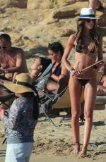 IZABEL GOULART in Bikini on the Beach in Mykonos 07/10/2017