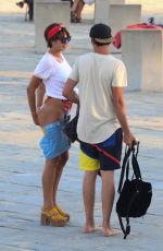 JACKIE CRUZ in Swimsuit at a Beach in Barcelona 07/28/2017