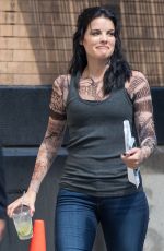JAIMIE ALEXANDER on the Set of Blindspot in New York 07/10/2017