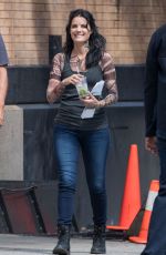 JAIMIE ALEXANDER on the Set of Blindspot in New York 07/10/2017