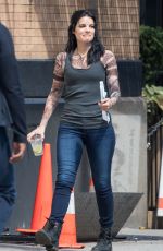 JAIMIE ALEXANDER on the Set of Blindspot in New York 07/10/2017