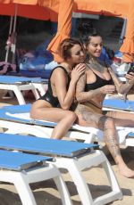 JEMMA LUCY and ZARALENA JACKSON on the Beach in Spain 07/06/2017