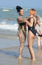 JEMMA LUCY and ZARALENA JACKSON on the Beach in Spain 07/06/2017