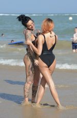 JEMMA LUCY and ZARALENA JACKSON on the Beach in Spain 07/06/2017