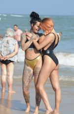 JEMMA LUCY and ZARALENA JACKSON on the Beach in Spain 07/06/2017