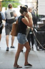 JENNIFER ANISTON Talking on Her Phone Out in New York 07/18/2017