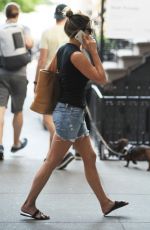 JENNIFER ANISTON Talking on Her Phone Out in New York 07/18/2017