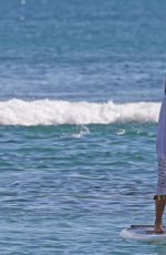 JESSICA ALBA Paddleboarding on Vacation in Honolulu 07/14/2017