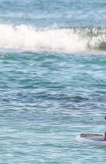 JESSICA ALBA Paddleboarding on Vacation in Honolulu 07/14/2017