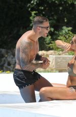 JESSICA SHEARS in Bikini and Dom Lever at a Pool in Ibiza 07/19/2017